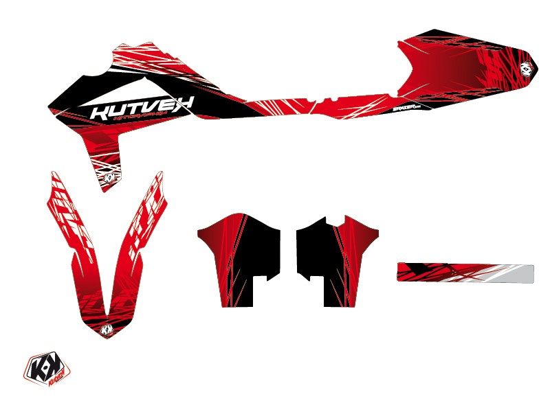 Kit de decoración para moto cross GASGAS 250 EC en rojo y blanco. - Imagen 2 de 2