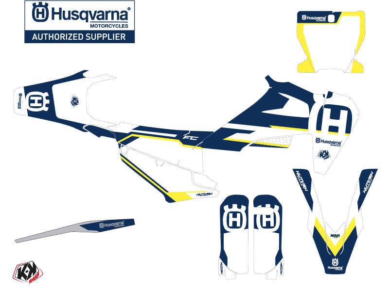 Blaues Husqvarna FC 350 Nova Motocross Grafik Kit - Bild 2 von 2