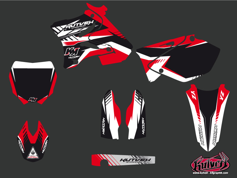 Kit adesivi per moto cross Pulsar Yamaha 125 YZ rosso - Foto 2 di 2