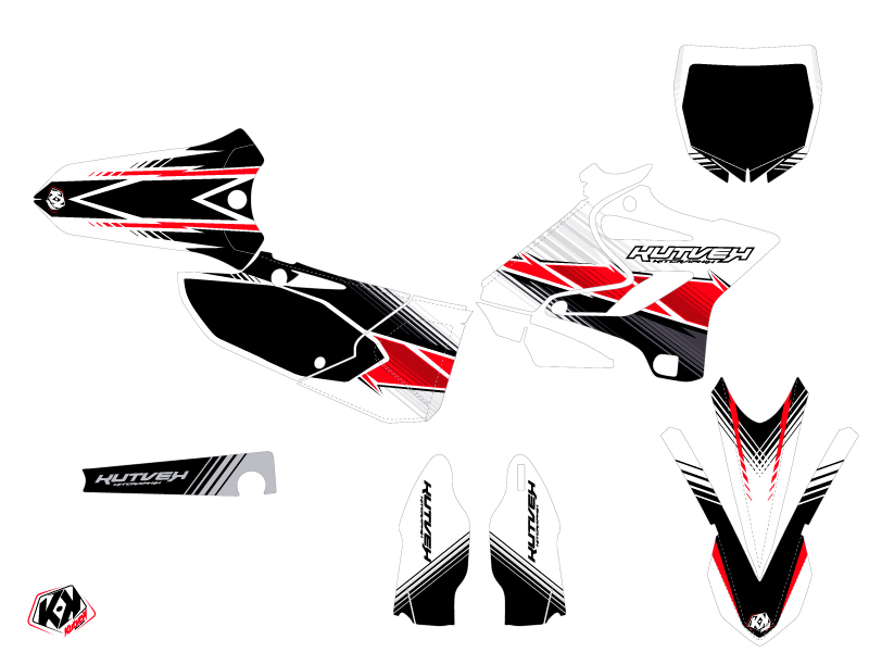 Kit adesivi per moto cross Stripe Yamaha 125 YZ rosso - Foto 2 di 2