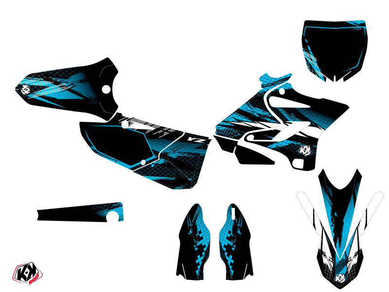 Kit adesivi per moto cross Techno Yamaha 125 YZ Blu - Foto 2 di 2