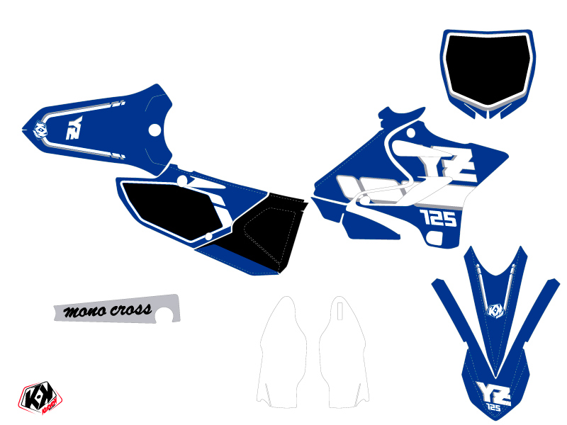 Kit decorativo per moto cross vintage Yamaha 125 YZ blu. - Foto 2 di 2